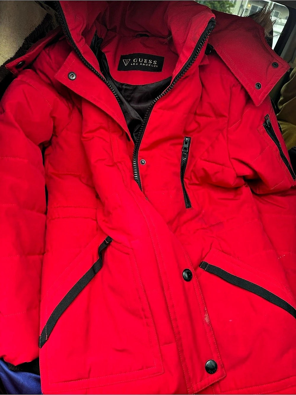 Guess Red Puffer Jacket